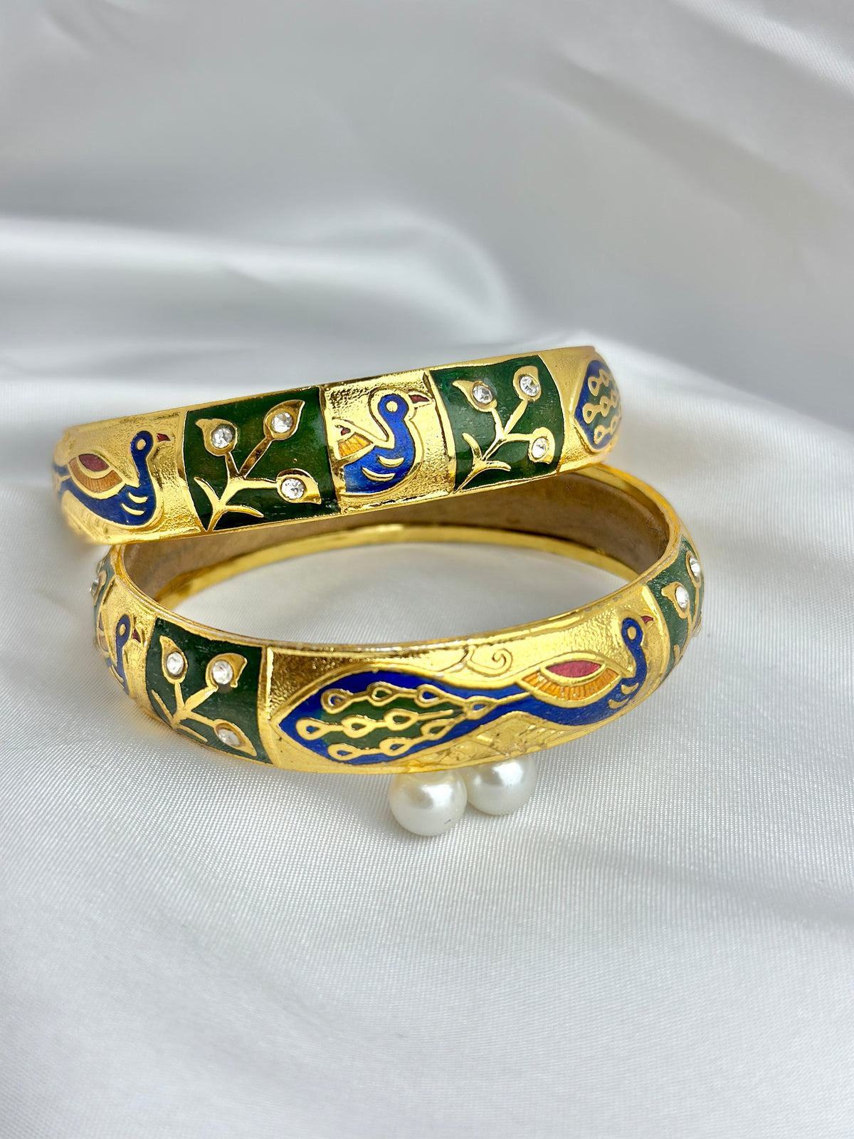 Royal Peacock Charm Designer Kada Set