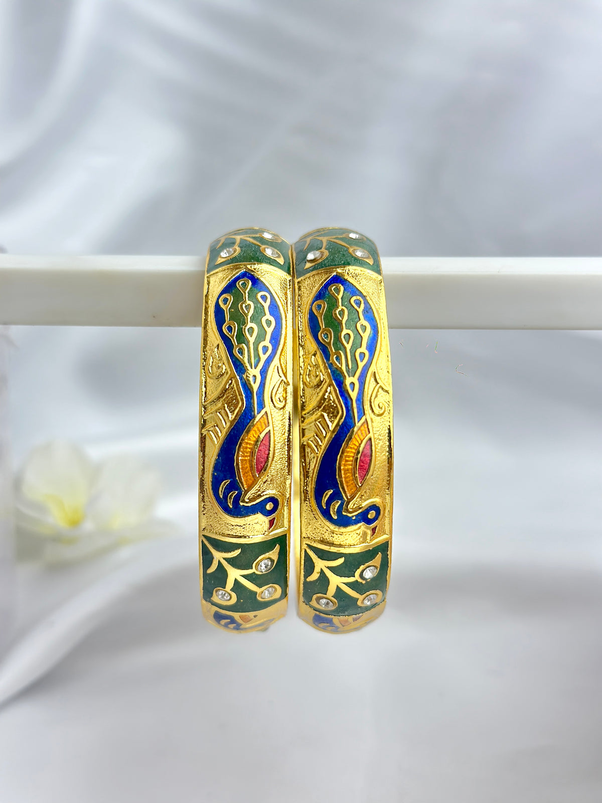 Royal Peacock Charm Designer Kada Set