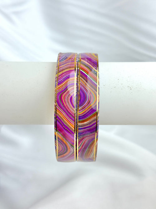 Lac Wavy Line Design Bangles