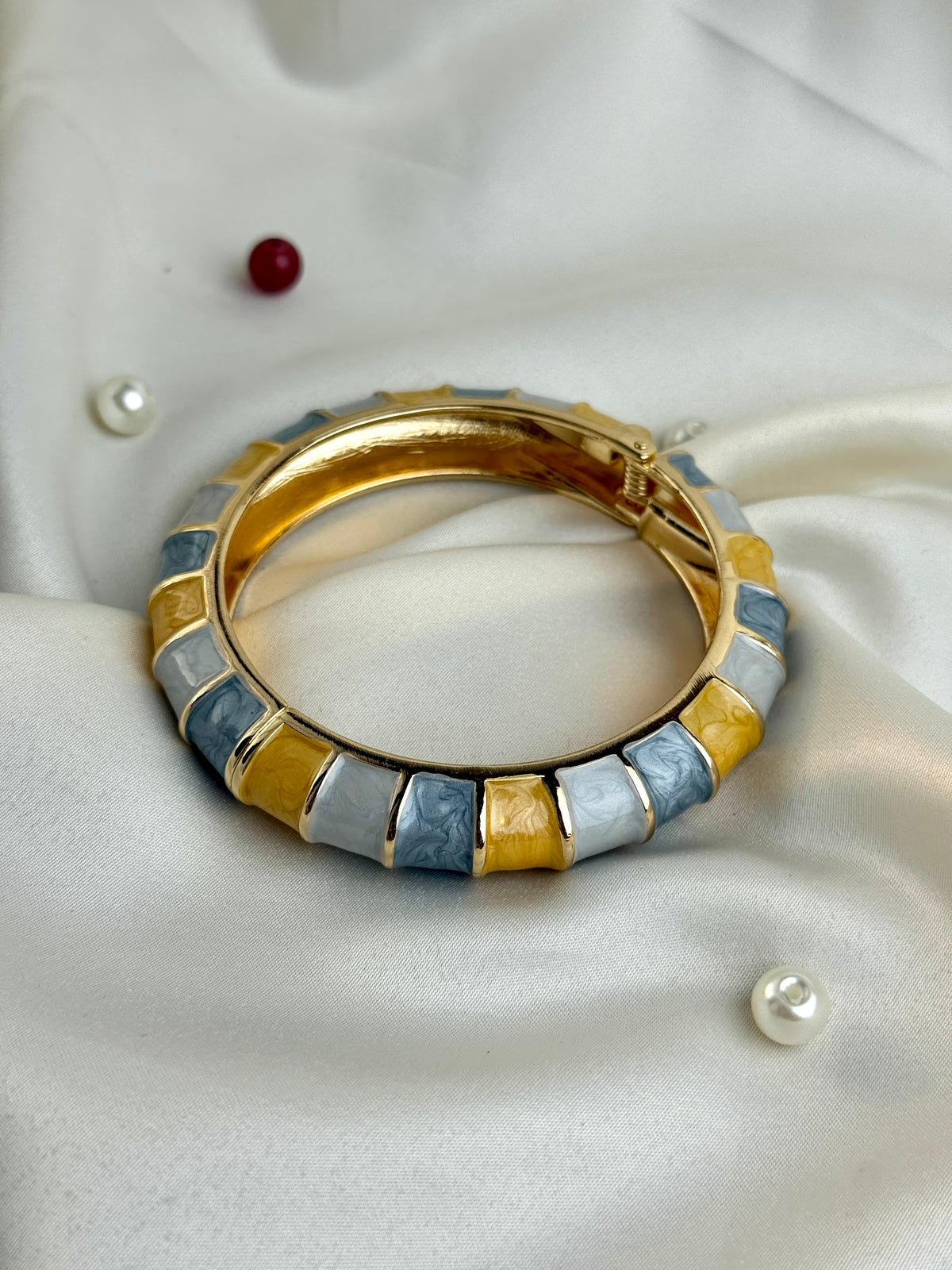 Multicolor Striped Enamel Kada