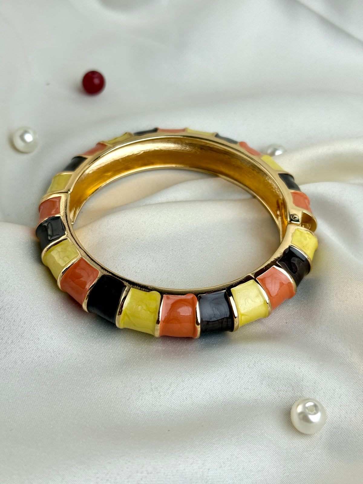 Multicolor Striped Enamel Kada