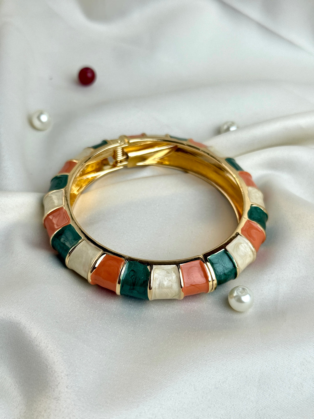 Multicolor Striped Enamel Kada