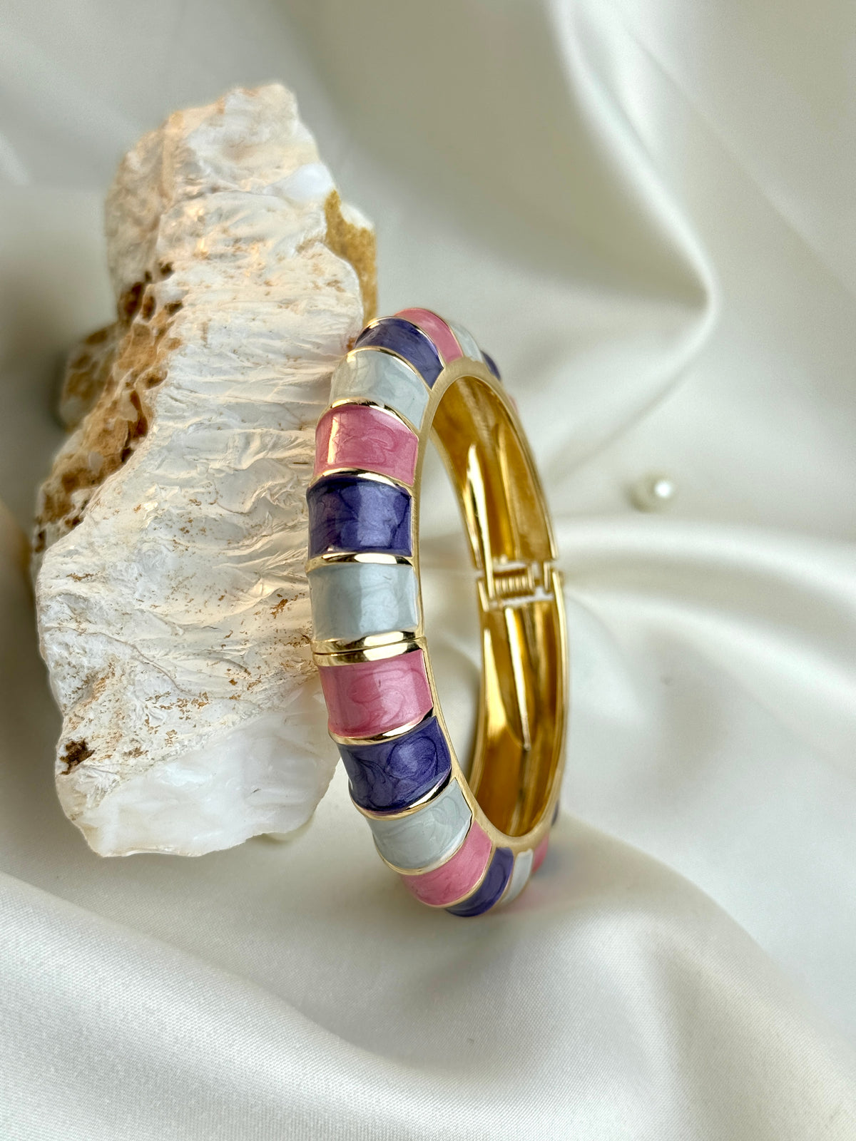 Multicolor Striped Enamel Kada