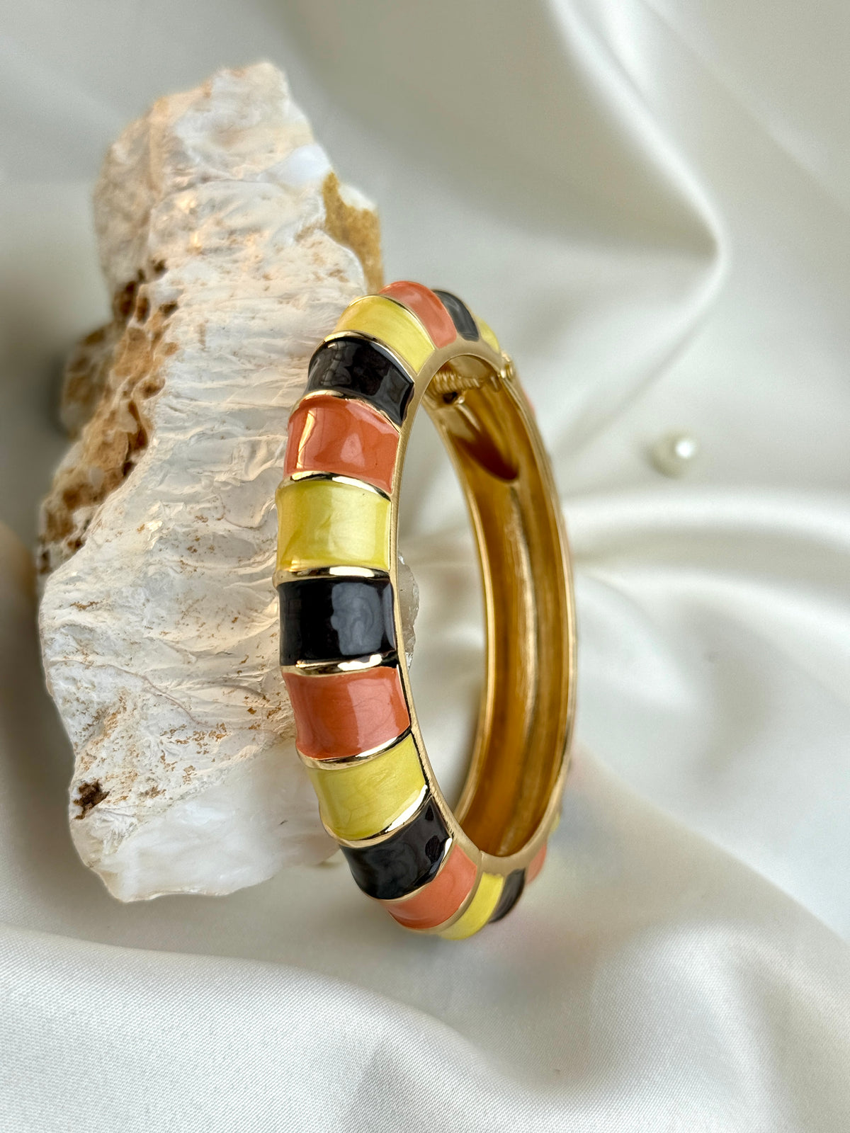Multicolor Striped Enamel Kada
