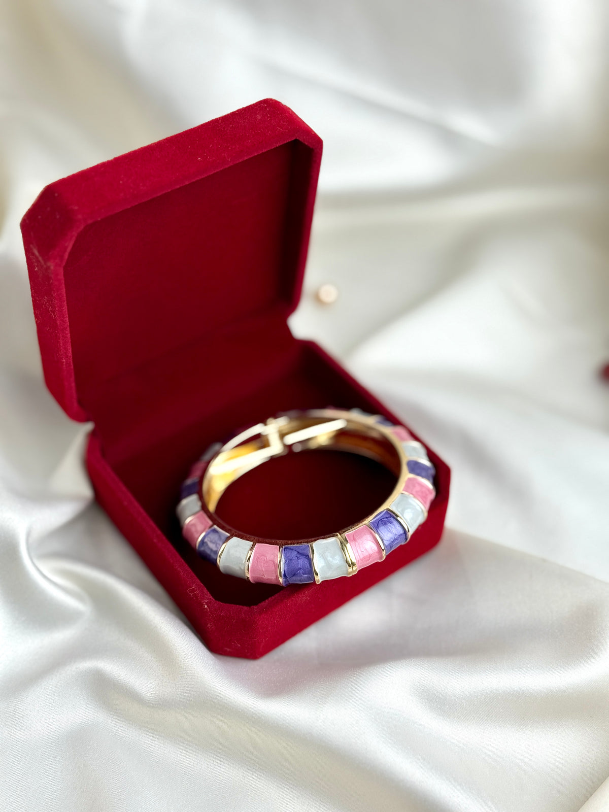 Multicolor Striped Enamel Kada