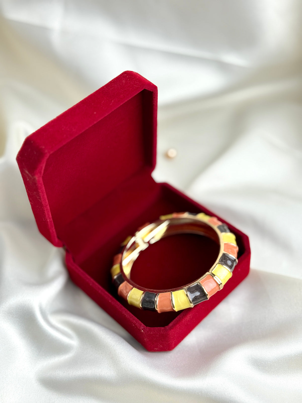 Multicolor Striped Enamel Kada