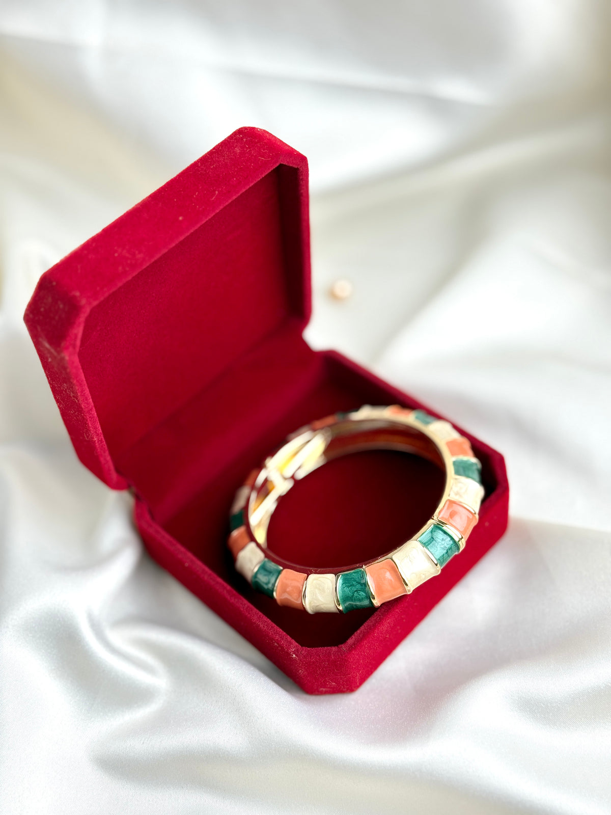 Multicolor Striped Enamel Kada