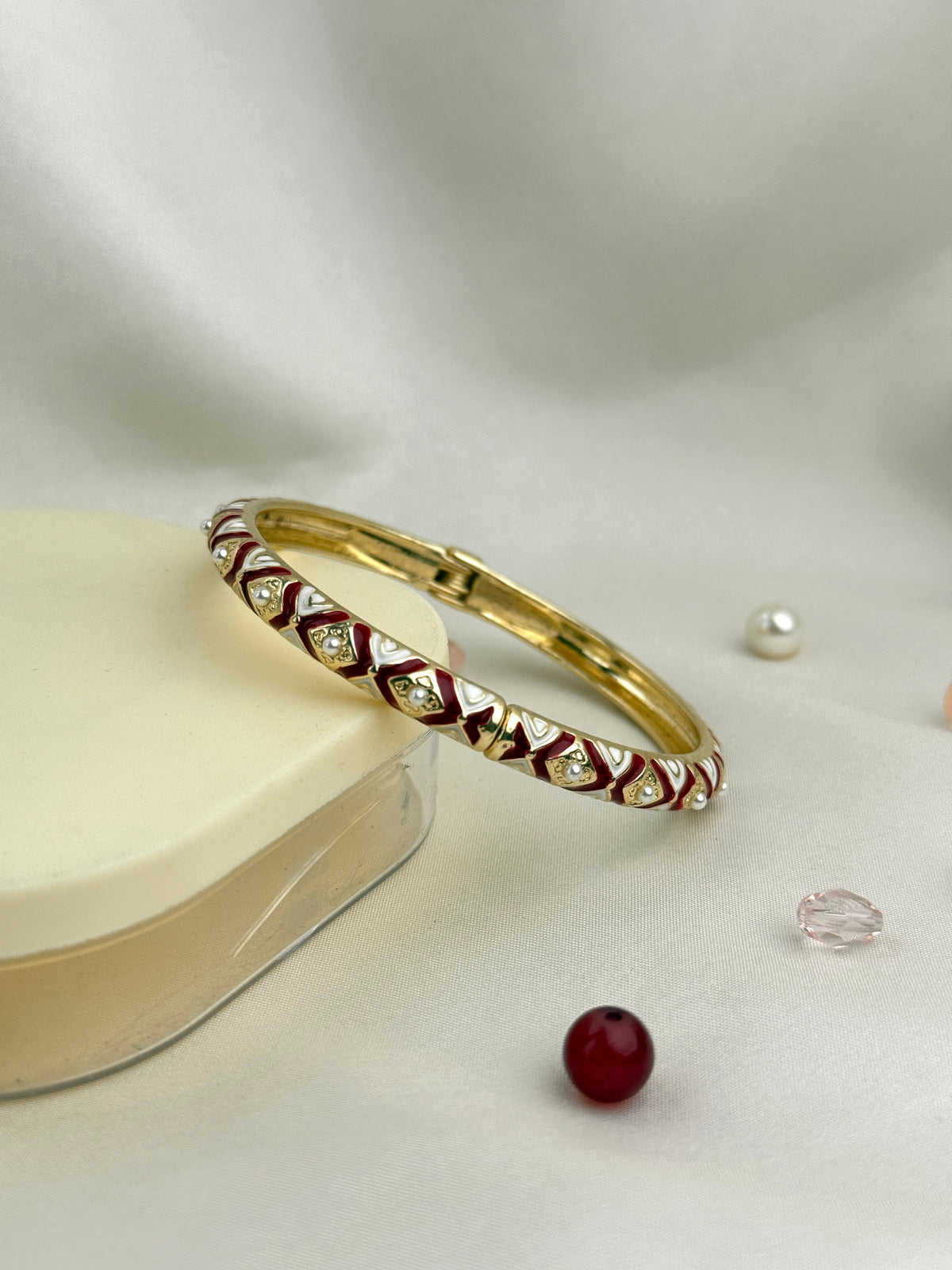 Premium Designer Meenakari Kada with Intricate Pearl