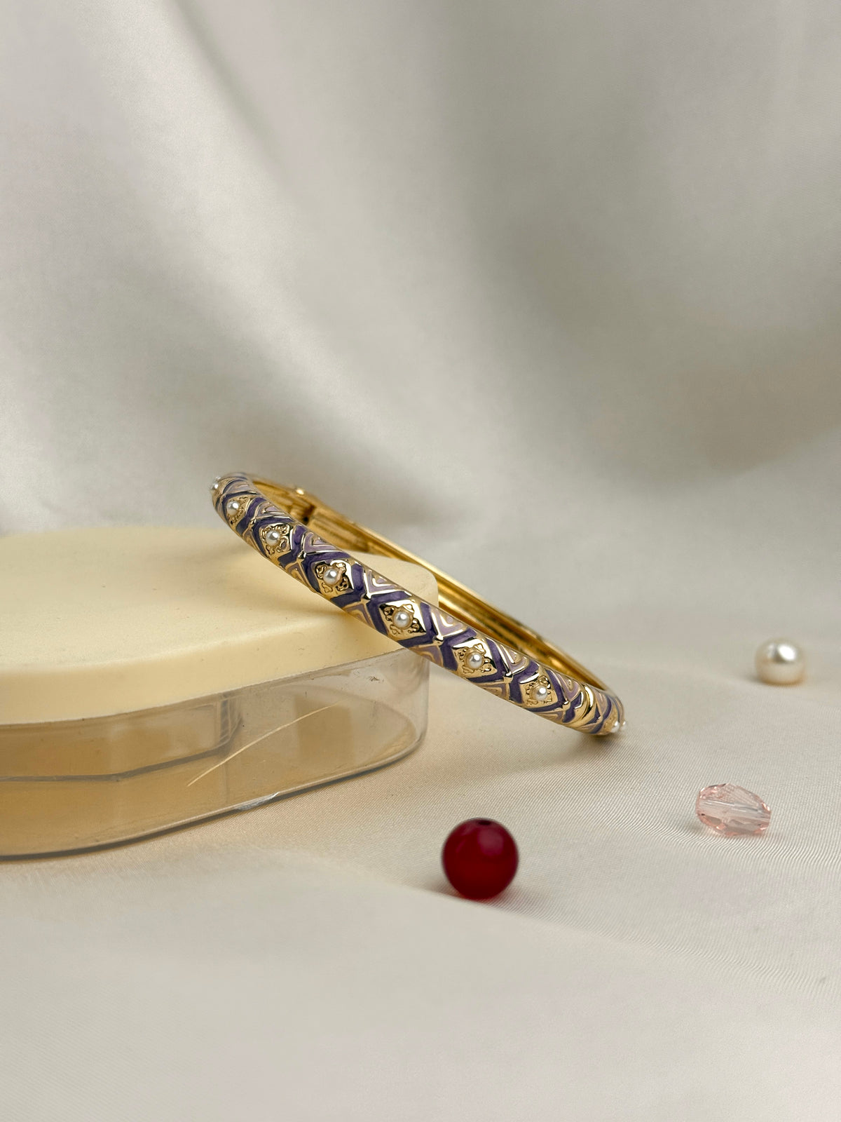 Premium Designer Meenakari Kada with Intricate Pearl