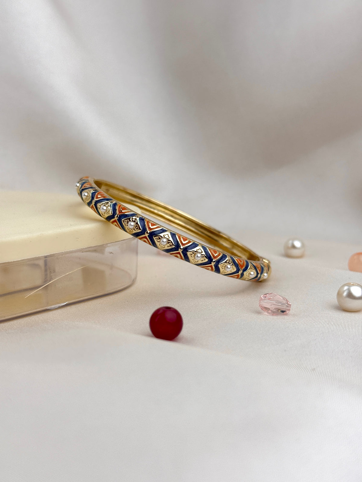 Premium Designer Meenakari Kada with Intricate Pearl
