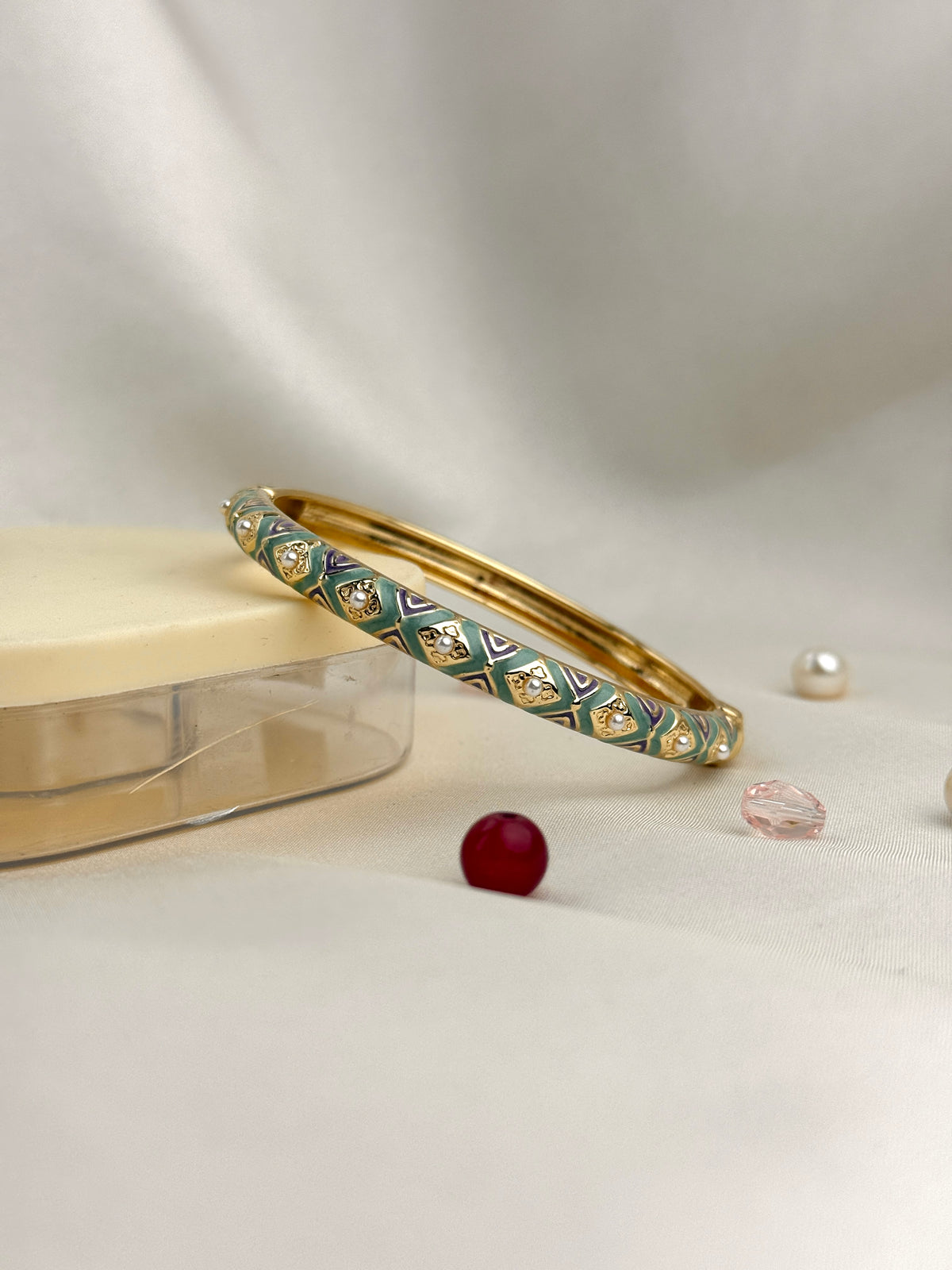 Premium Designer Meenakari Kada with Intricate Pearl