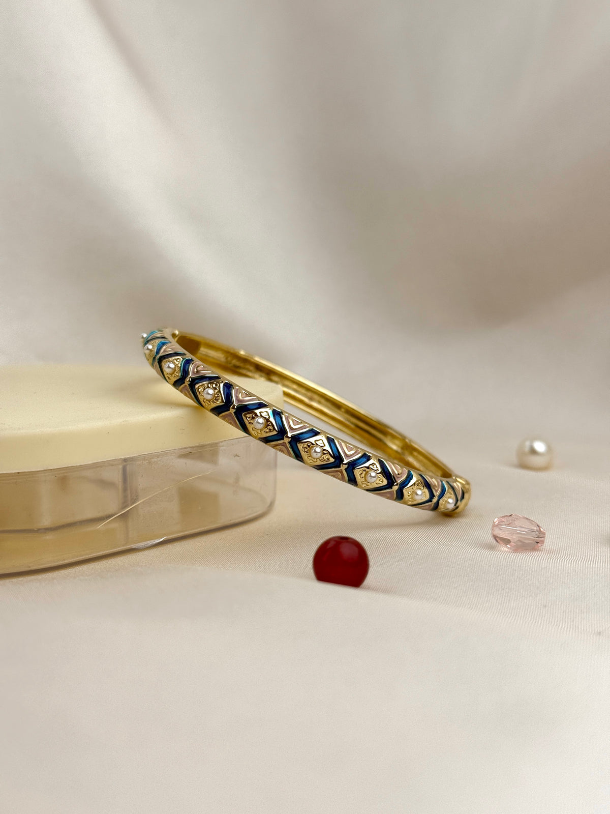 Premium Designer Meenakari Kada with Intricate Pearl