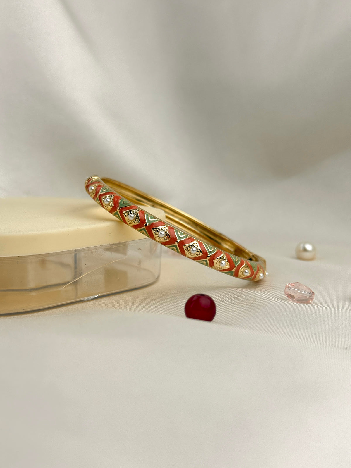 Premium Designer Meenakari Kada with Intricate Pearl