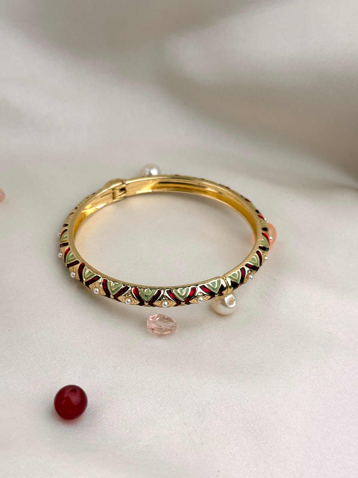 Premium Designer Meenakari Kada with Intricate Pearl