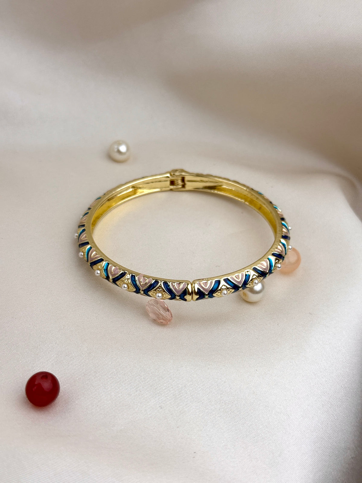 Premium Designer Meenakari Kada with Intricate Pearl