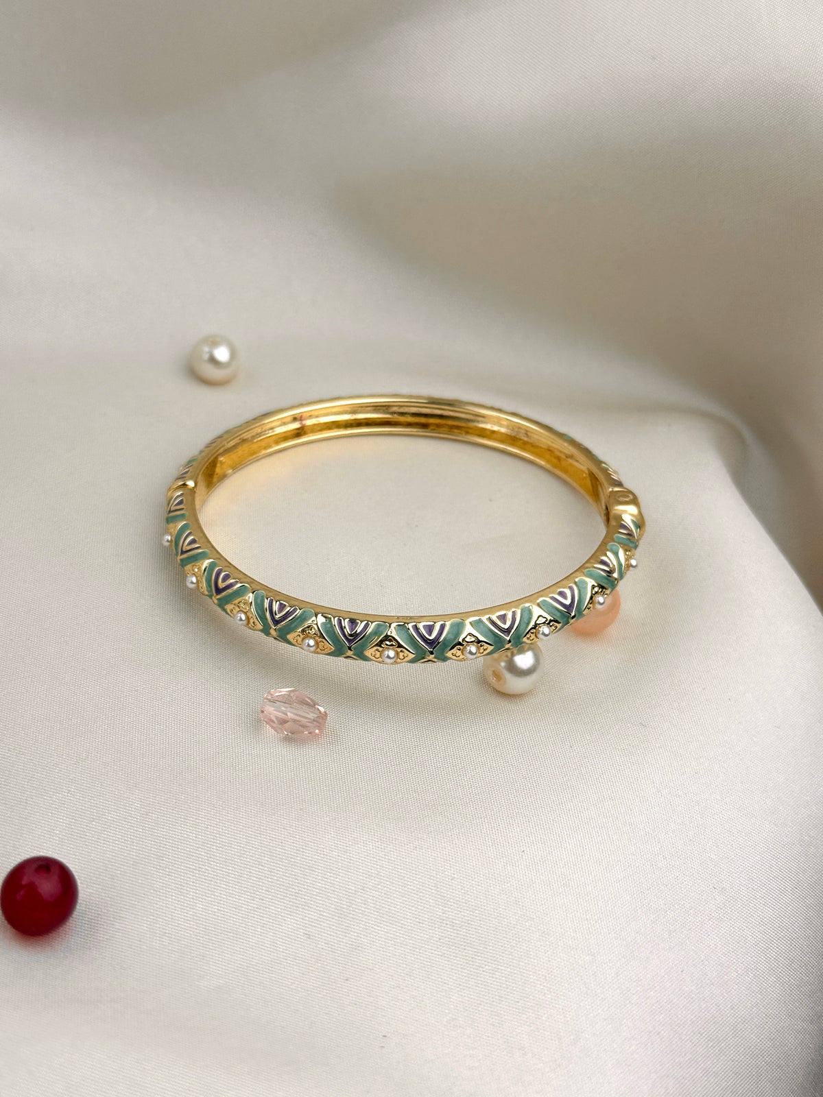 Premium Designer Meenakari Kada with Intricate Pearl