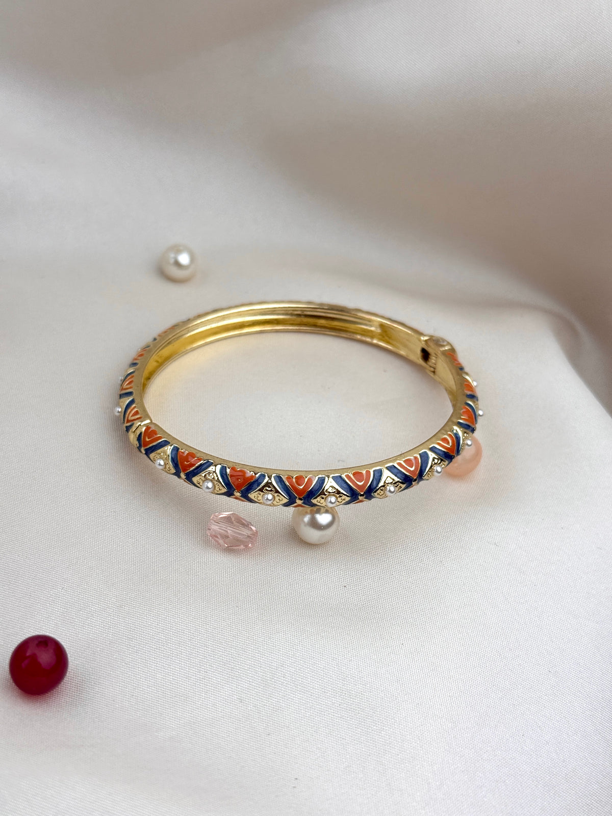 Premium Designer Meenakari Kada with Intricate Pearl