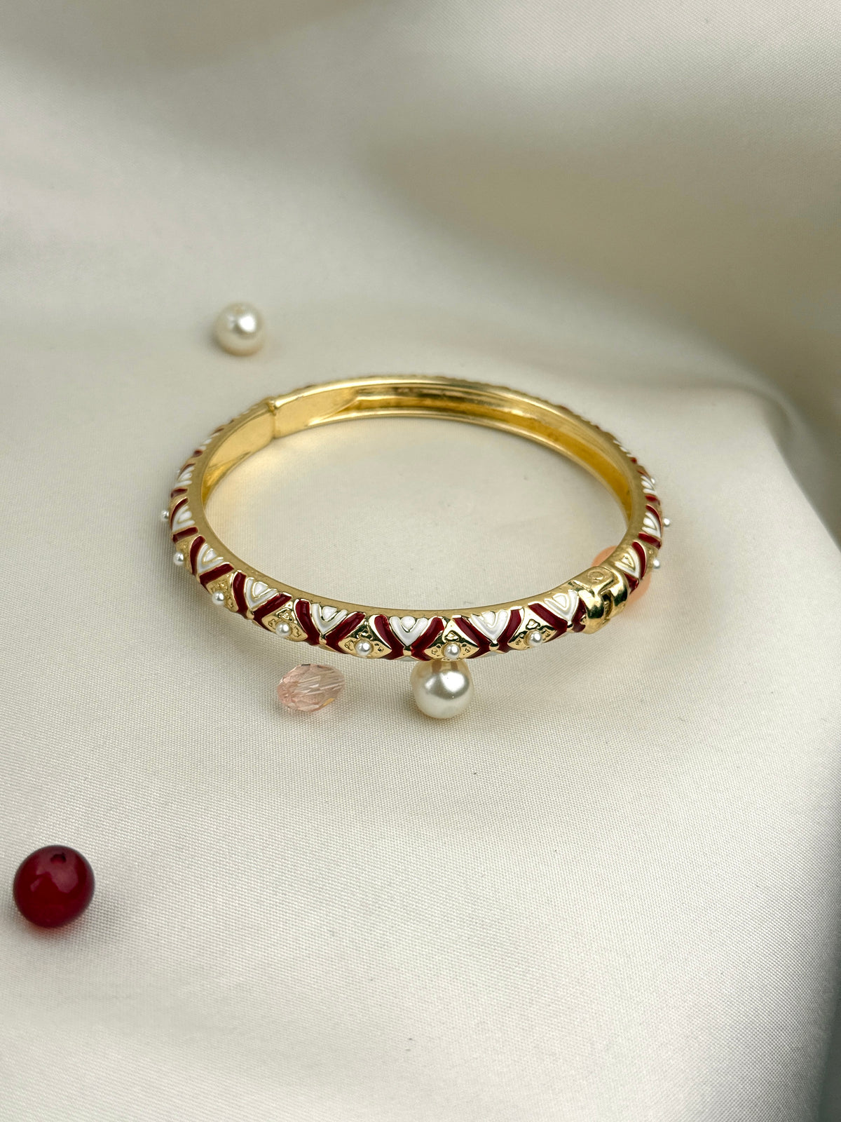 Premium Designer Meenakari Kada with Intricate Pearl