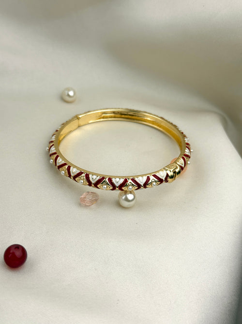Premium Designer Meenakari Kada with Intricate Pearl