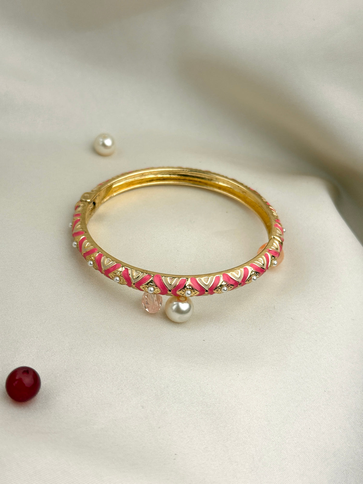 Premium Designer Meenakari Kada with Intricate Pearl