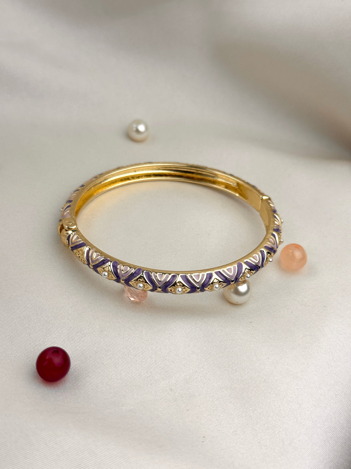 Premium Designer Meenakari Kada with Intricate Pearl
