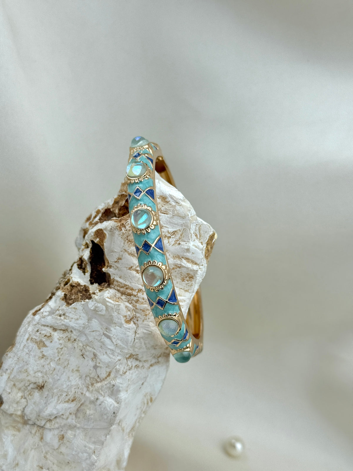 Handcrafted Enamel Gemstone Bangle