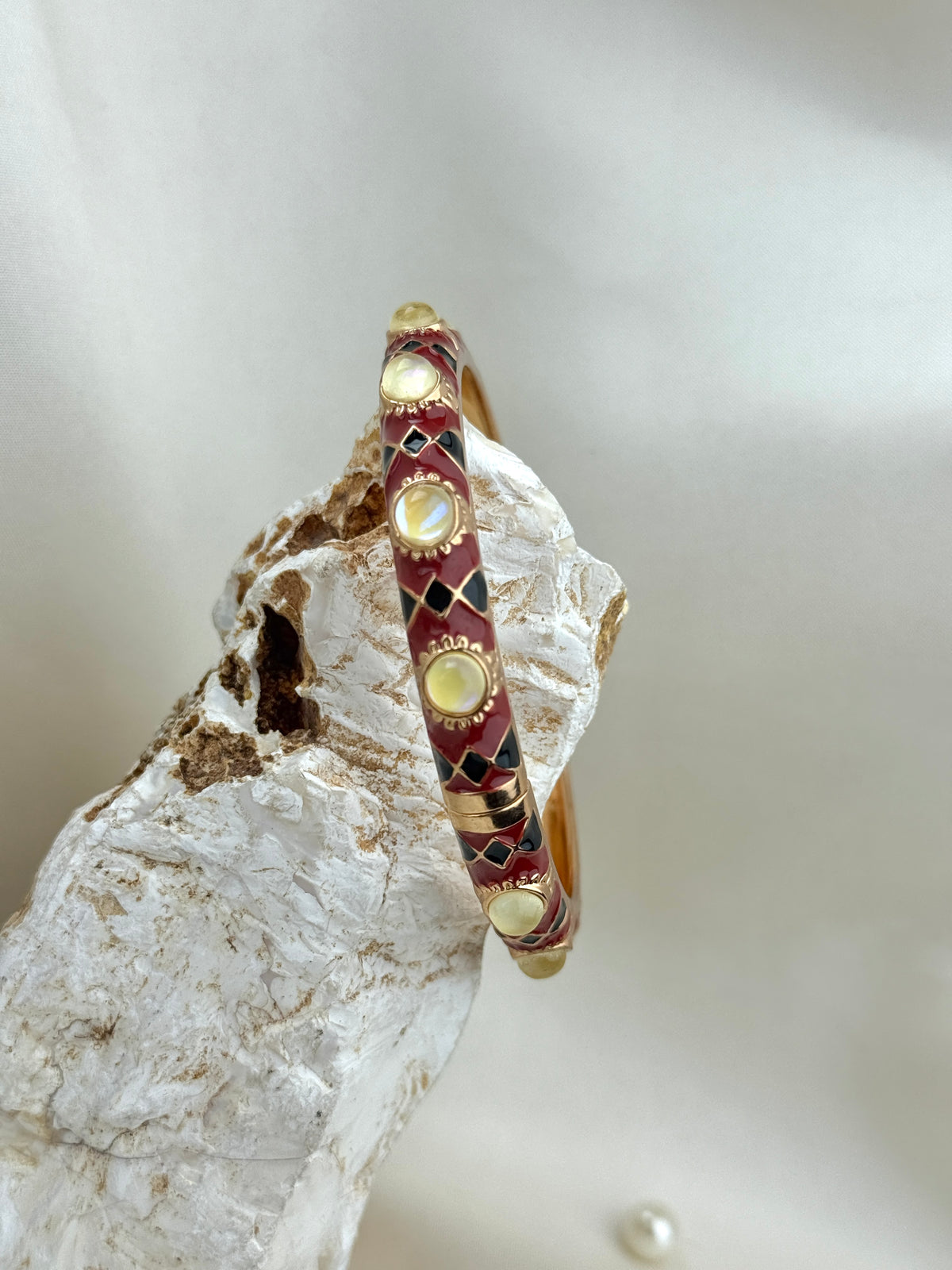 Handcrafted Enamel Gemstone Bangle