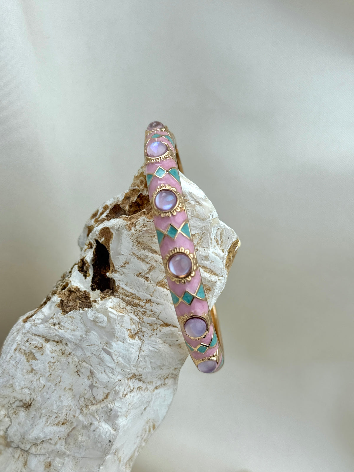 Handcrafted Enamel Gemstone Bangle