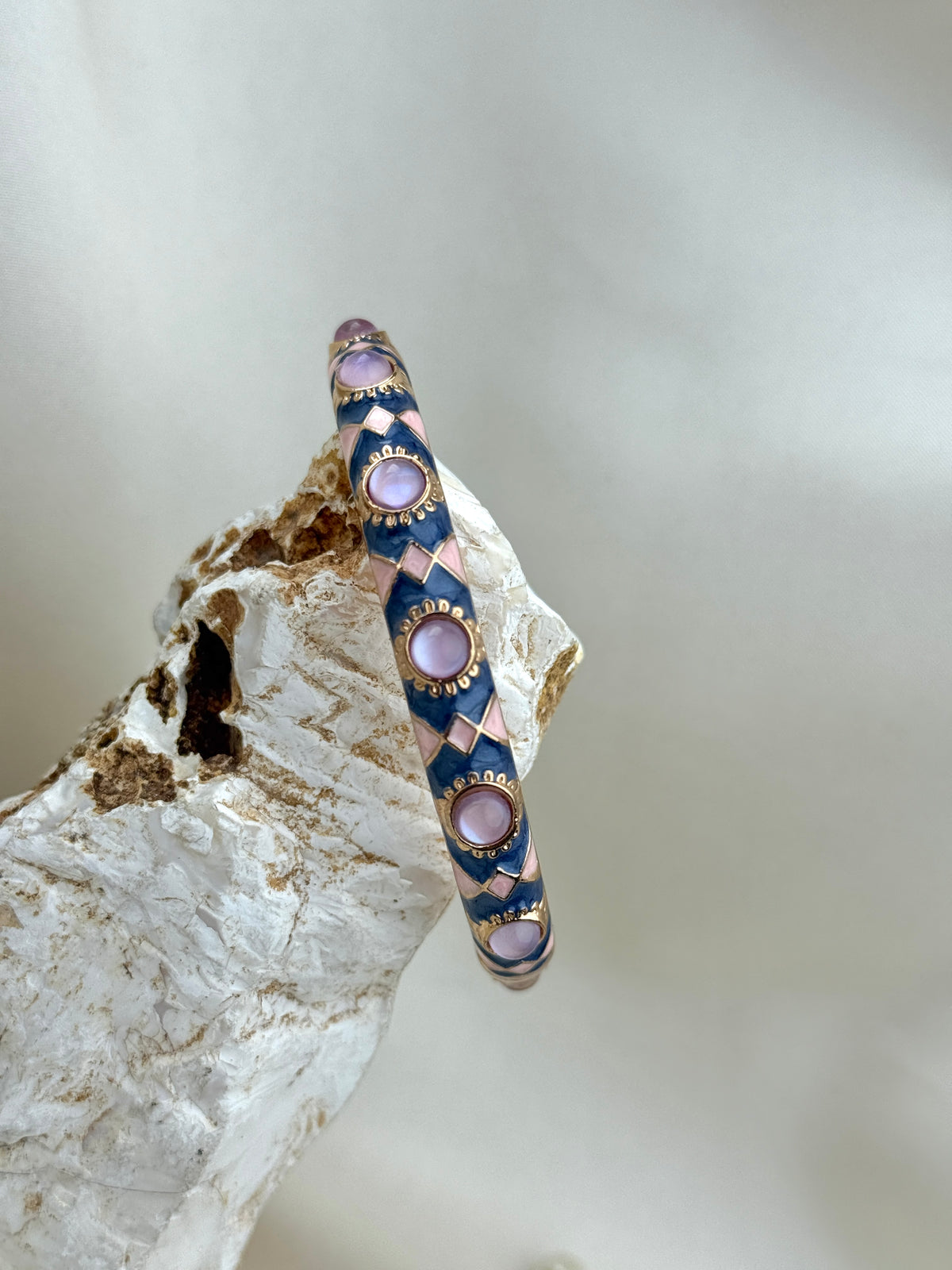 Handcrafted Enamel Gemstone Bangle