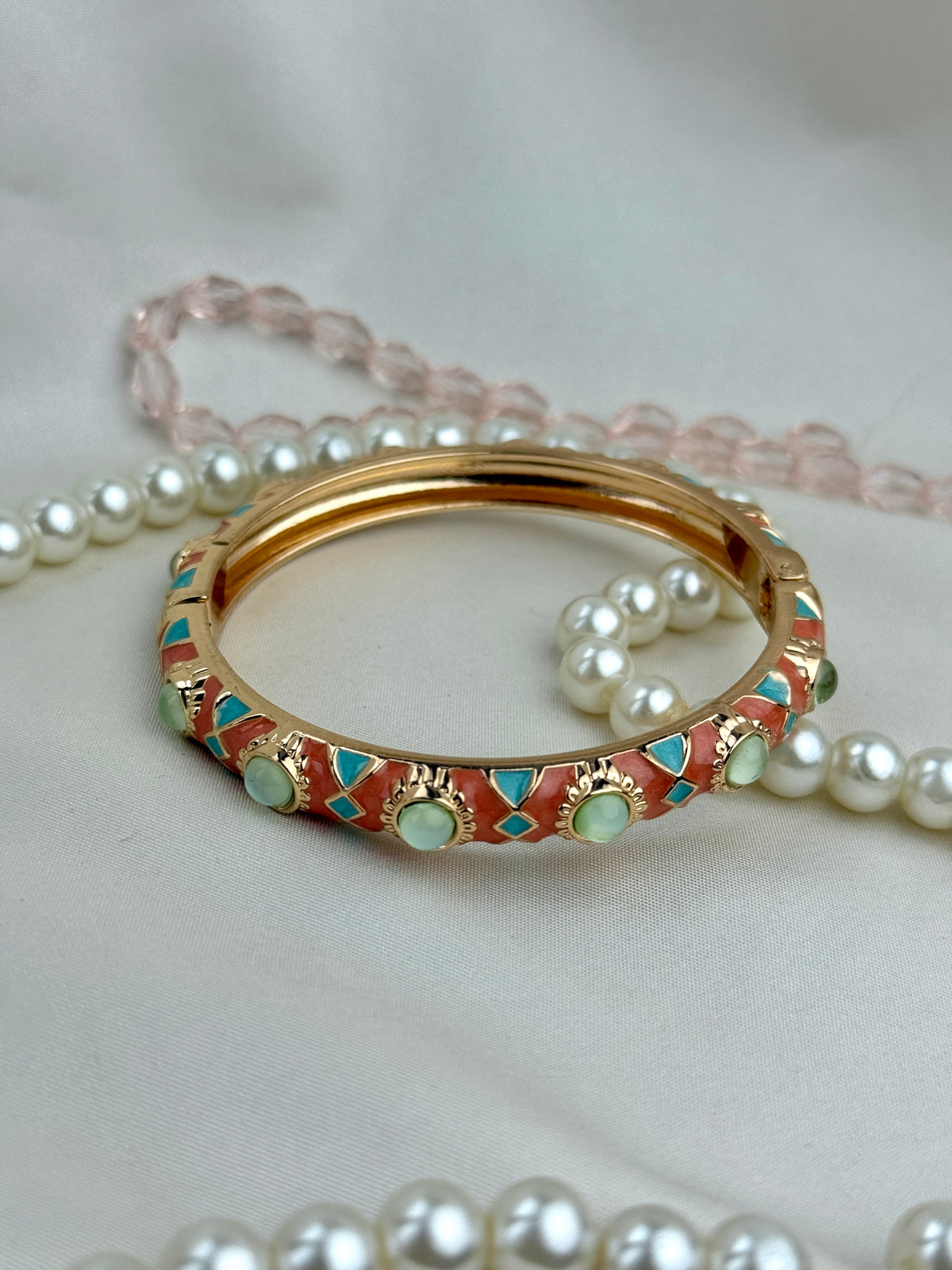 Handcrafted Enamel Gemstone Bangle