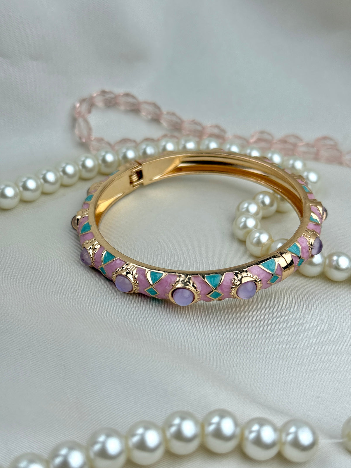 Handcrafted Enamel Gemstone Bangle