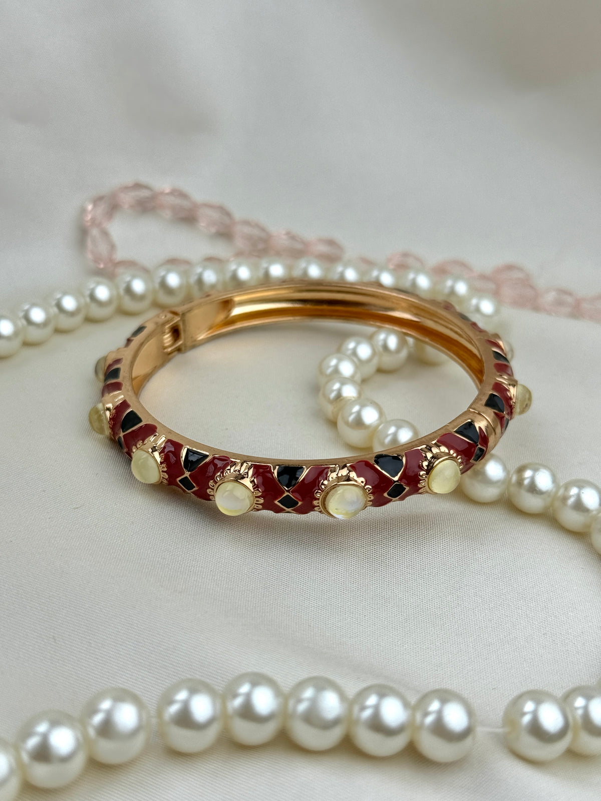 Handcrafted Enamel Gemstone Bangle