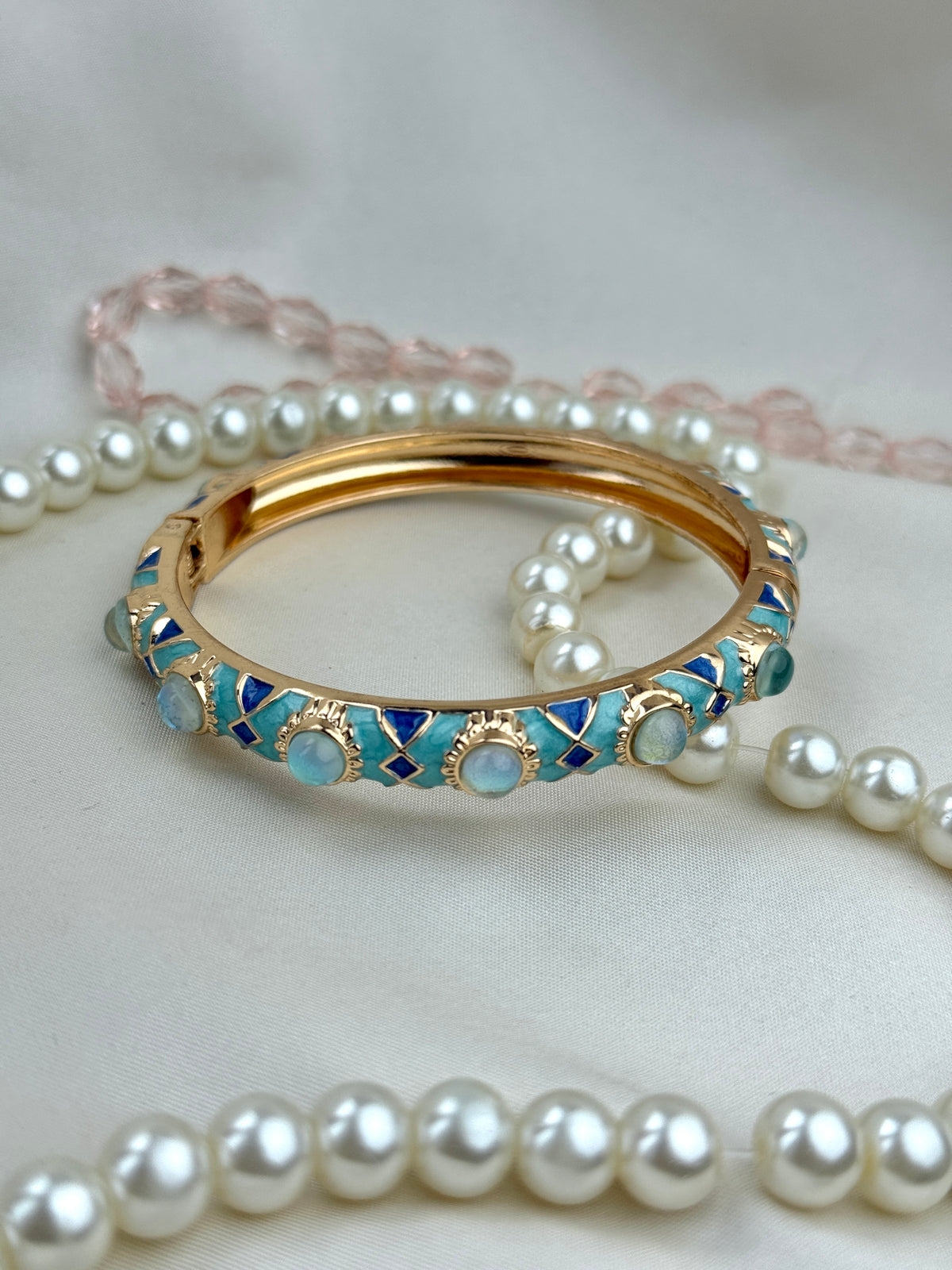 Handcrafted Enamel Gemstone Bangle