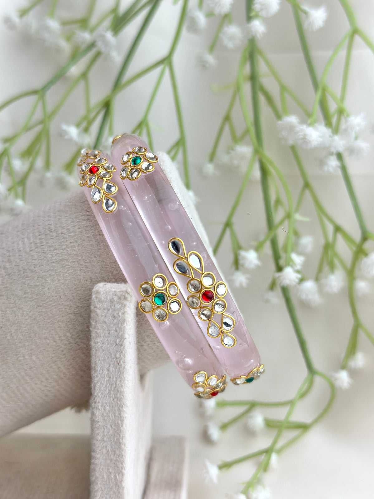 Kundan Studded Meenakari Glass Bangle