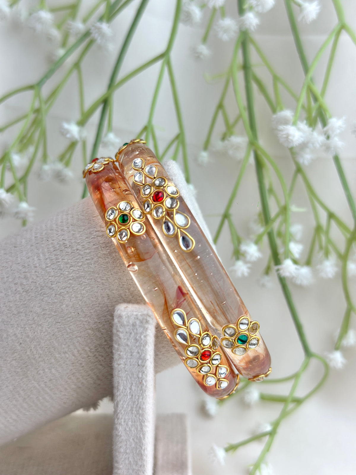 Kundan Studded Meenakari Glass Bangle