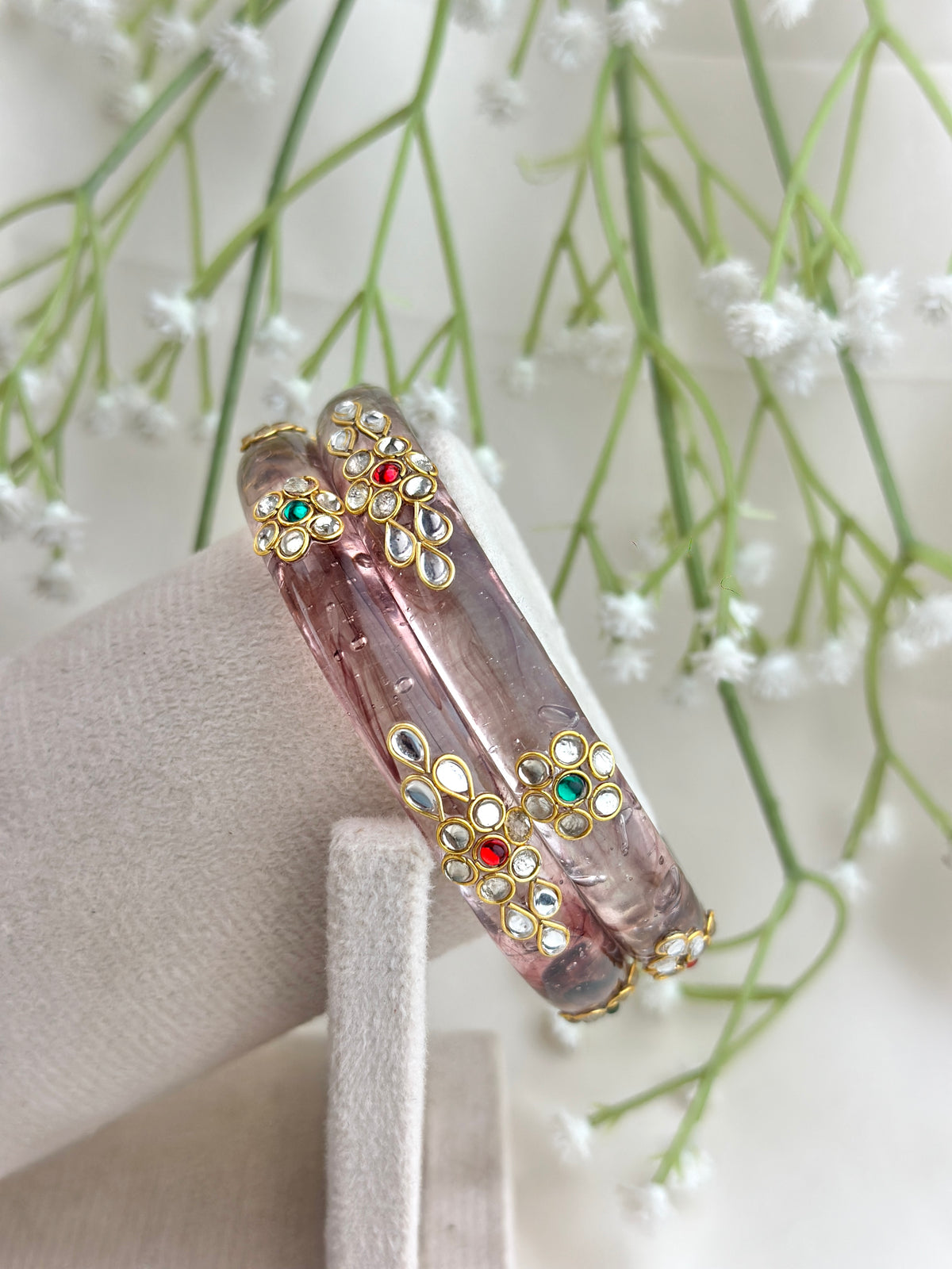 Kundan Studded Meenakari Glass Bangle