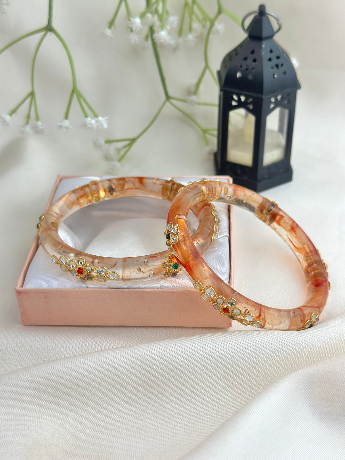 Kundan Studded Meenakari Glass Bangle