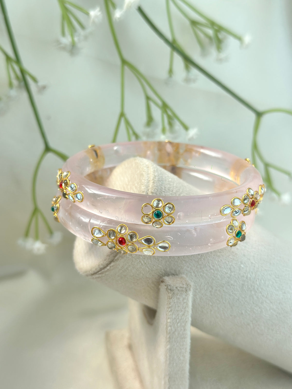 Kundan Studded Meenakari Glass Bangle
