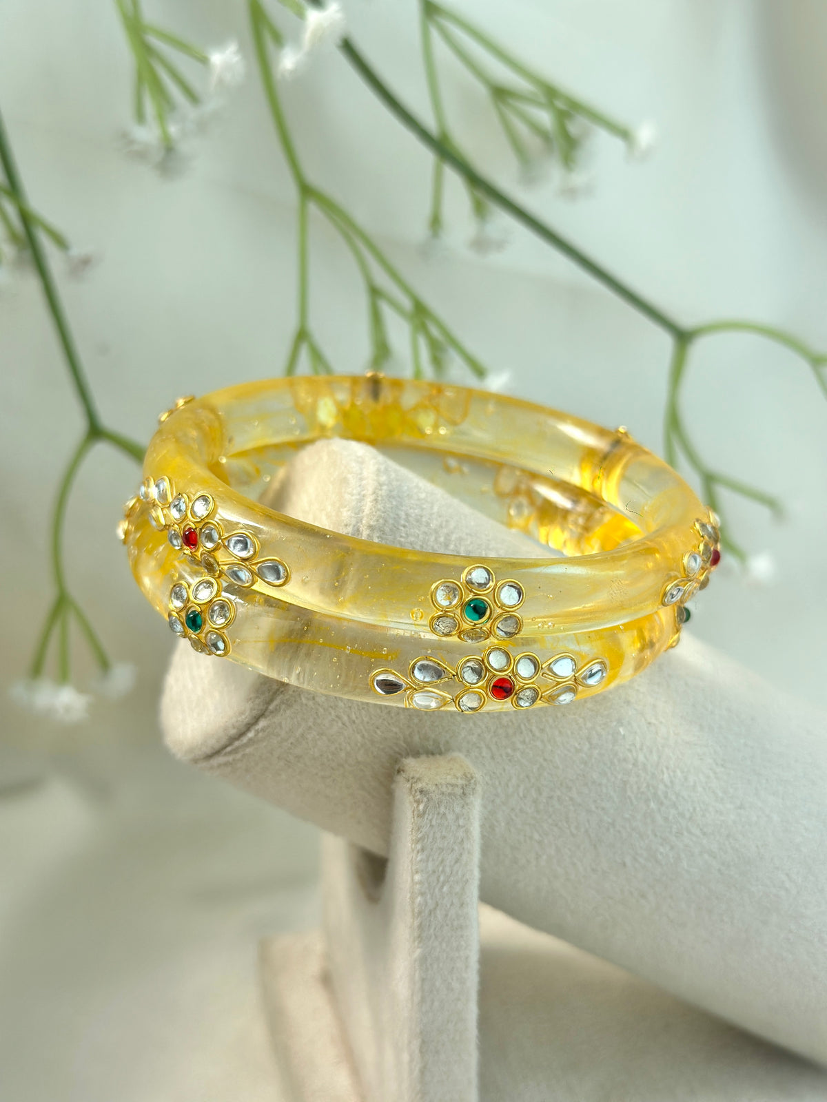 Kundan Studded Meenakari Glass Bangle