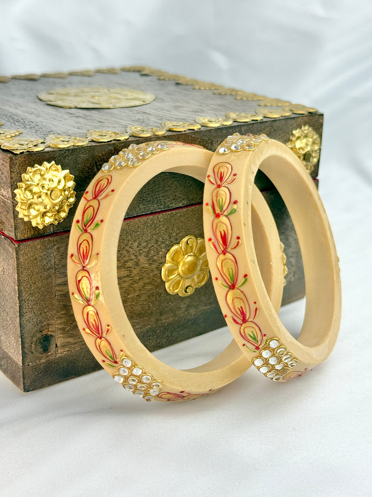 Meenakari Hand Painted Kundan Bangles