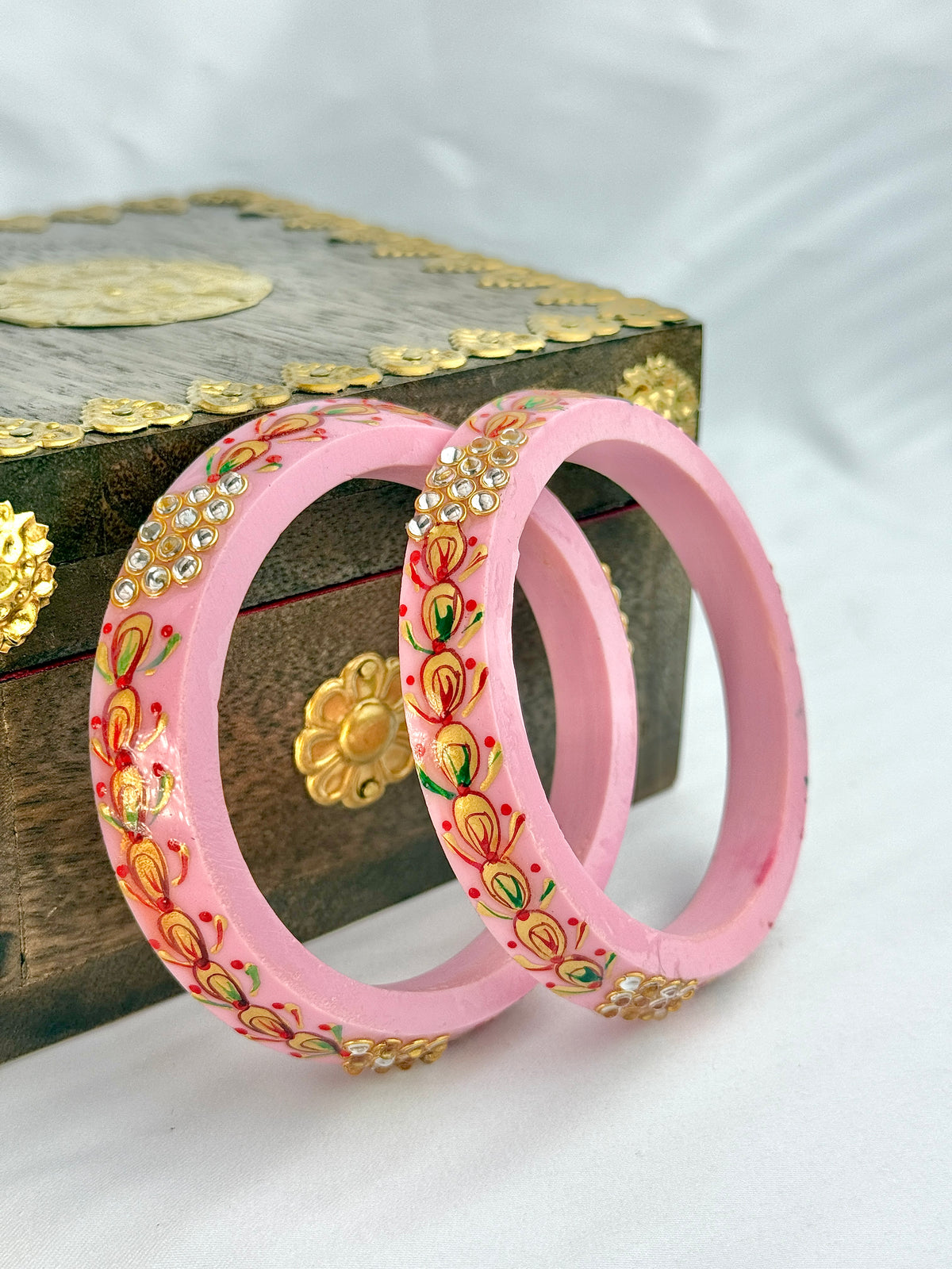 Meenakari Hand Painted Kundan Bangles