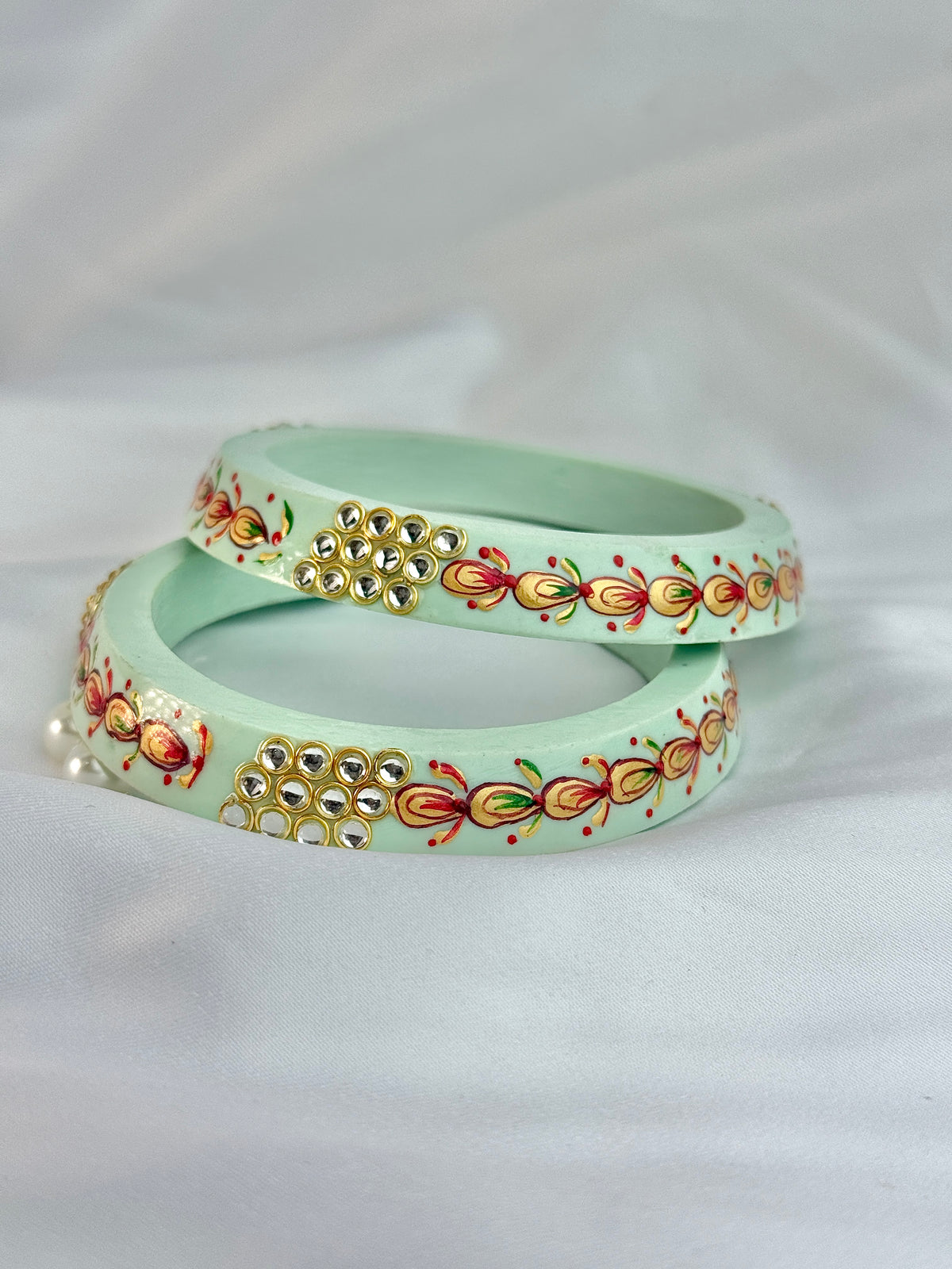 Meenakari Hand Painted Kundan Bangles