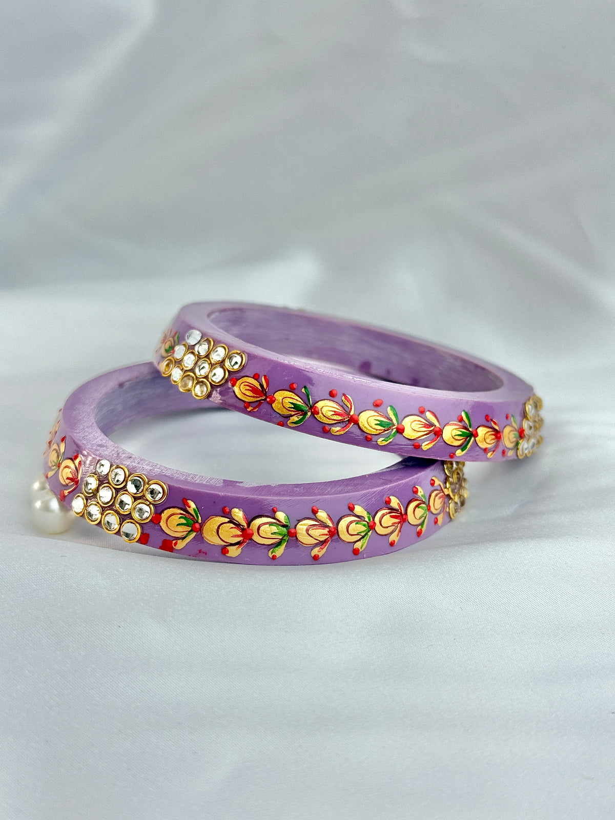 Meenakari Hand Painted Kundan Bangles