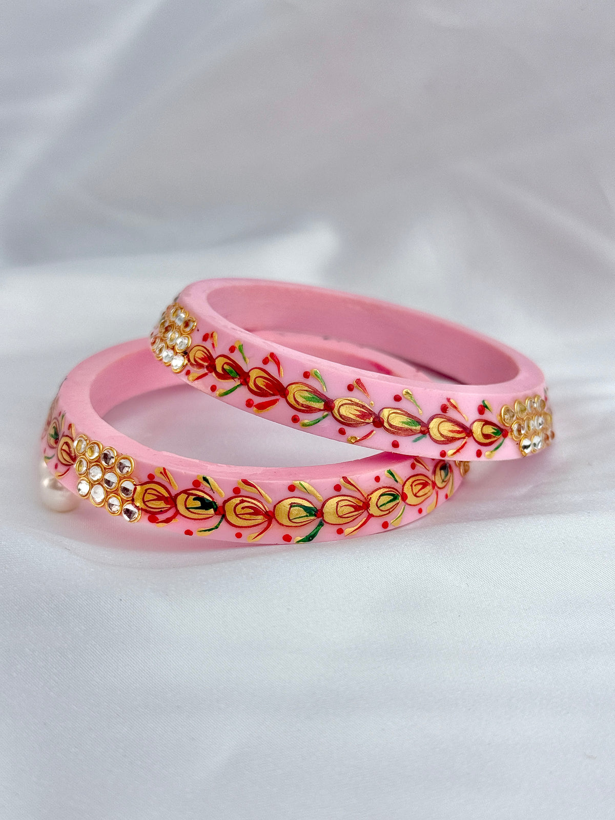 Meenakari Hand Painted Kundan Bangles