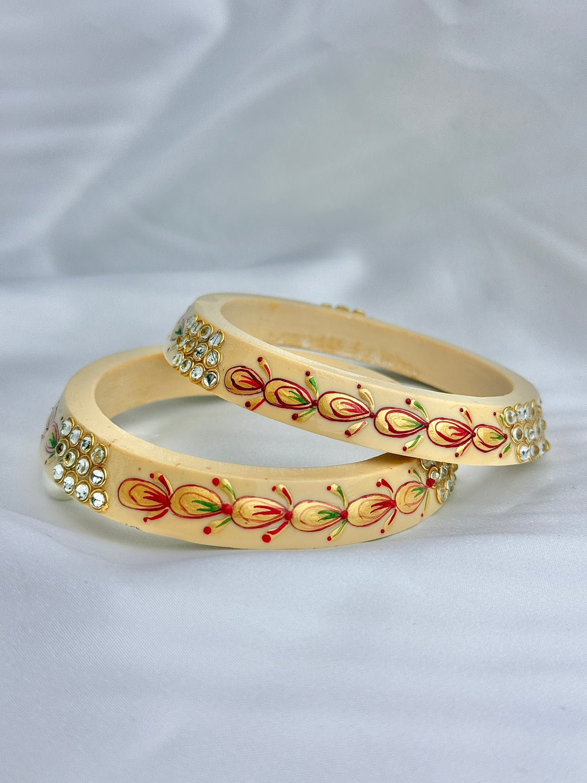 Meenakari Hand Painted Kundan Bangles