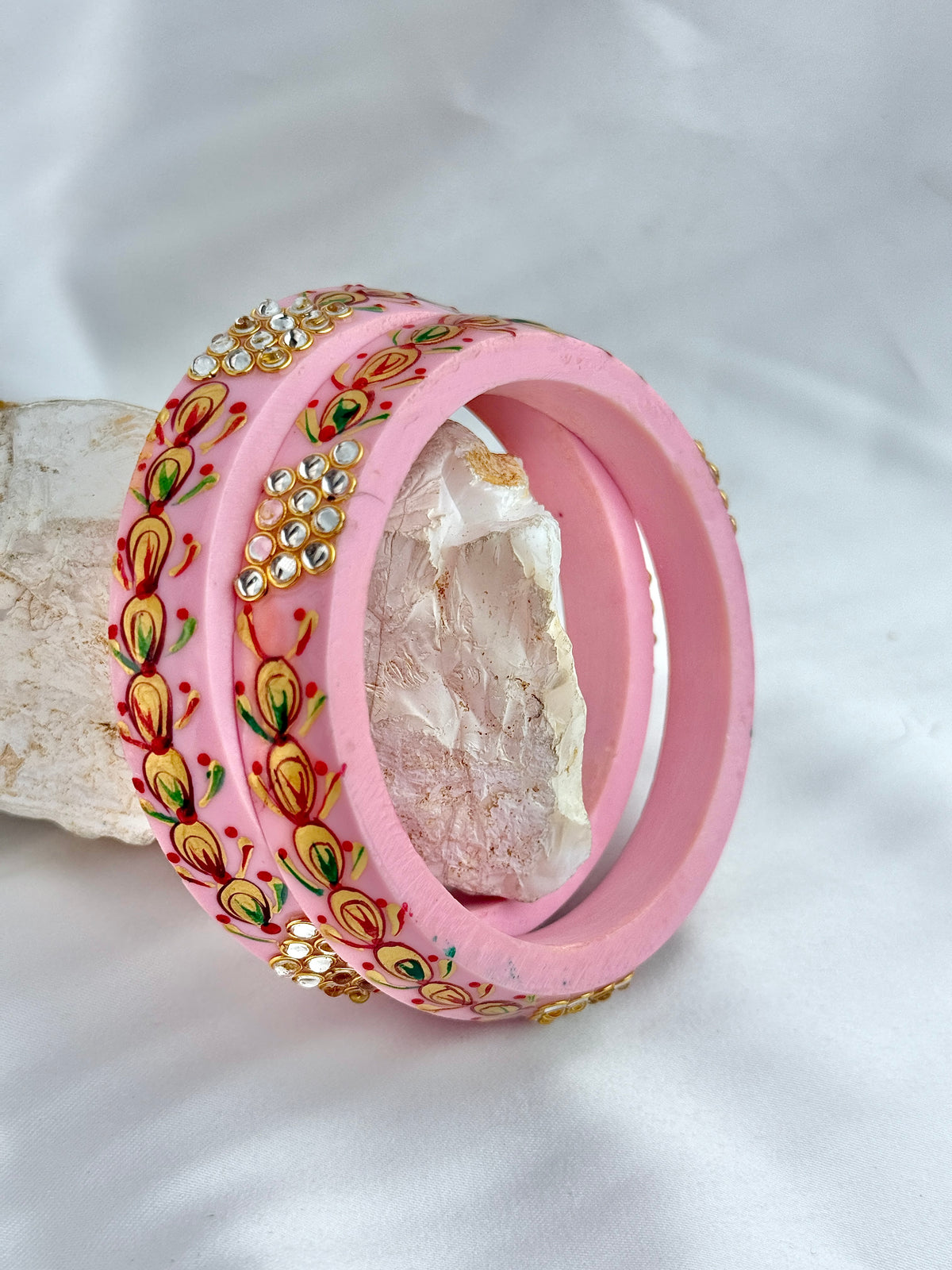 Meenakari Hand Painted Kundan Bangles