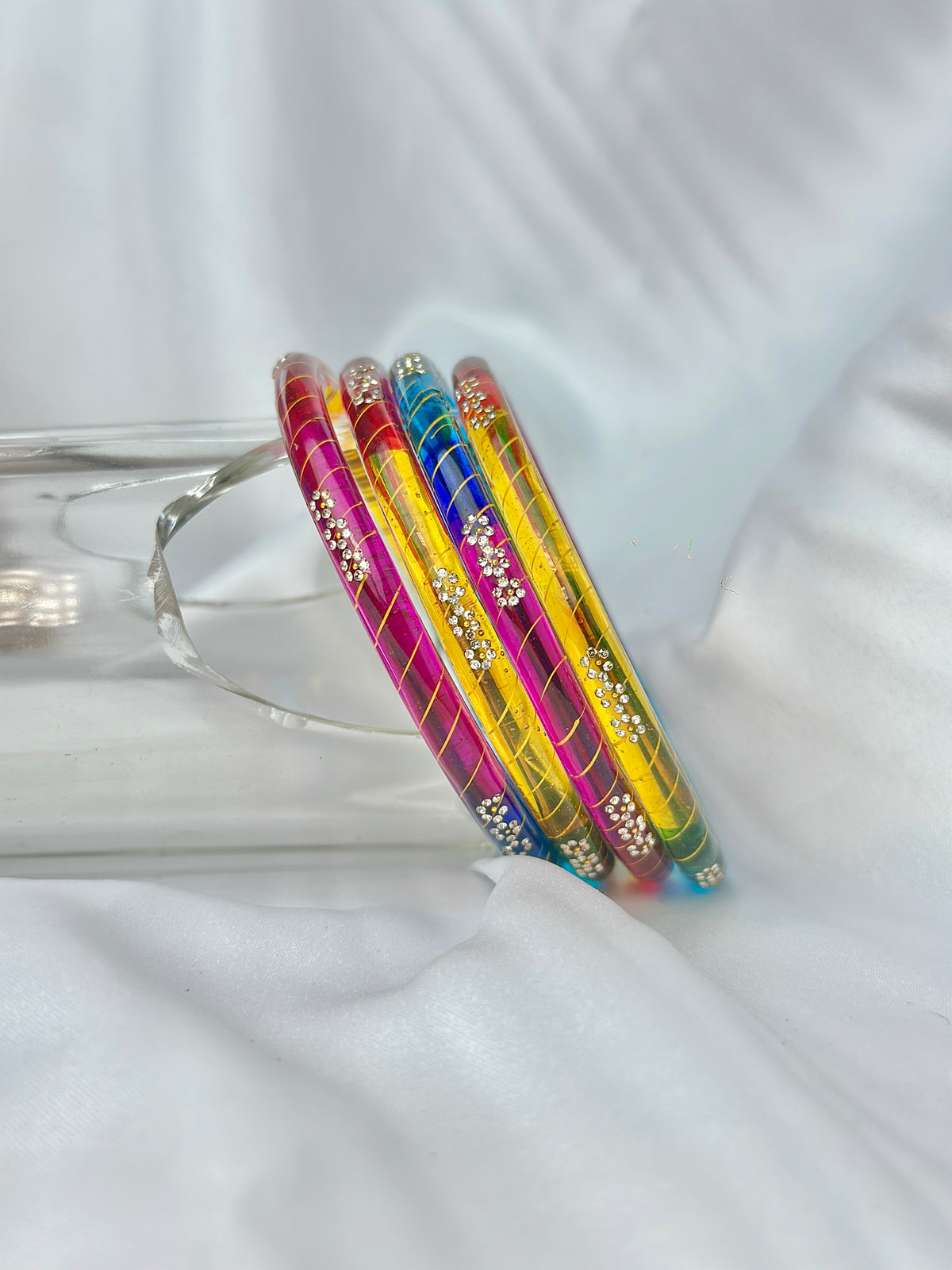 DARK MULTI GLASS BANGLE 4 PCS SET