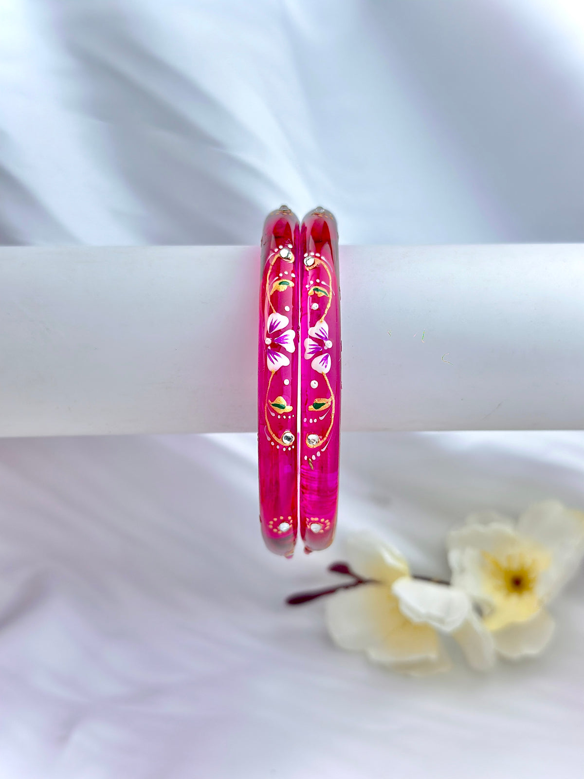 Floral Elegance handcrafted bangle (2pcs set)
