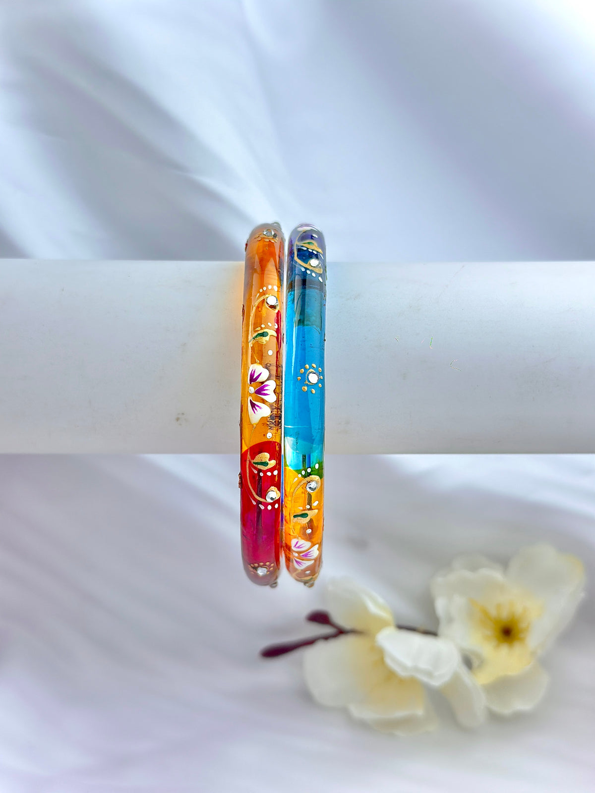 Floral Elegance handcrafted bangle (2pcs set)