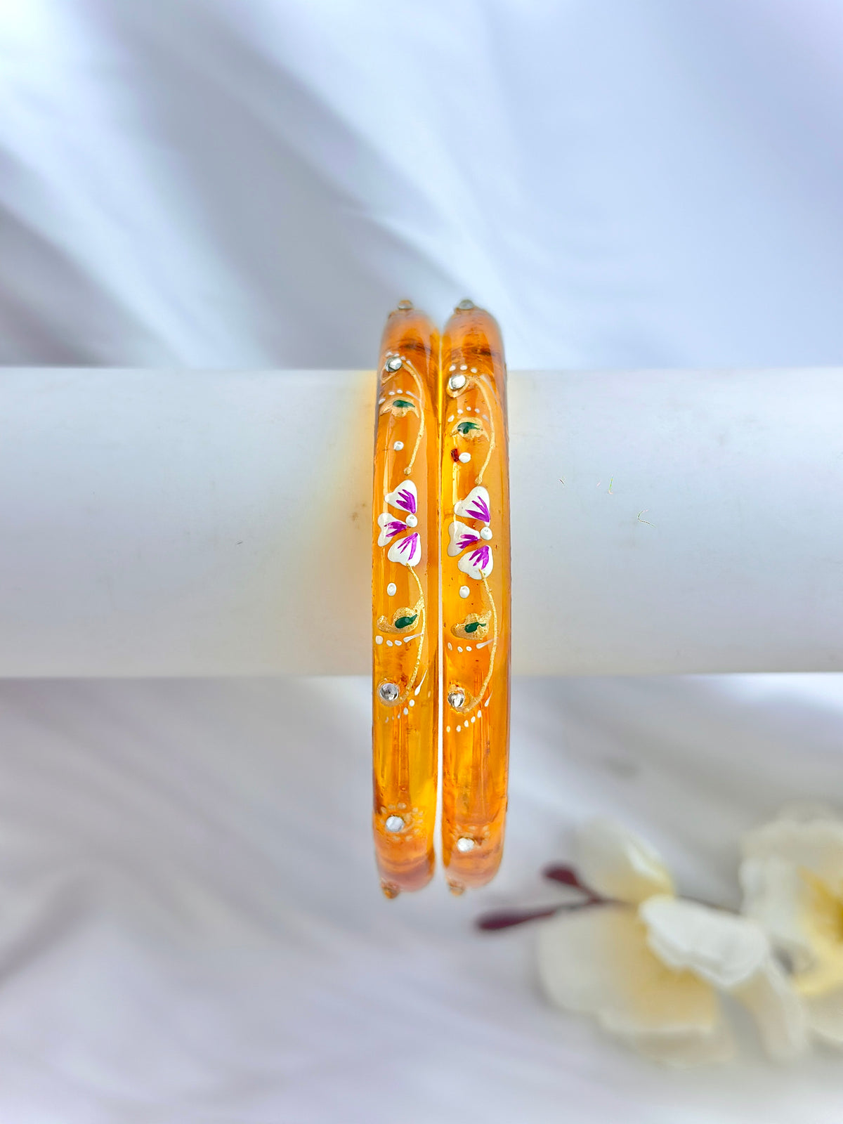 Floral Elegance handcrafted bangle (2pcs set)